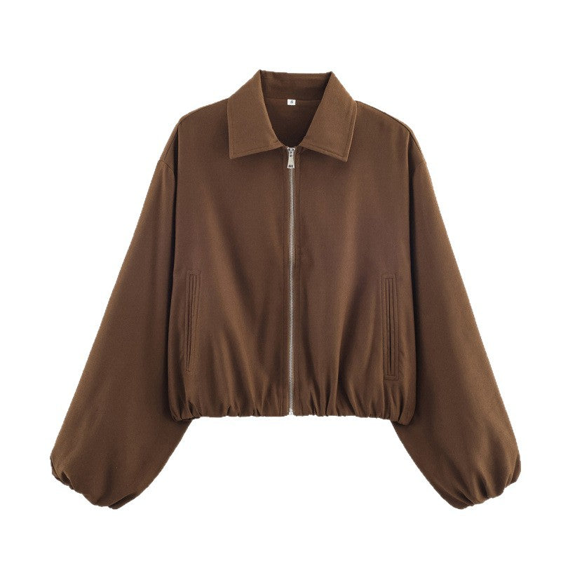 Damen cropped Steppjacke mit elastischen Bündchen und praktischen Taschen EB