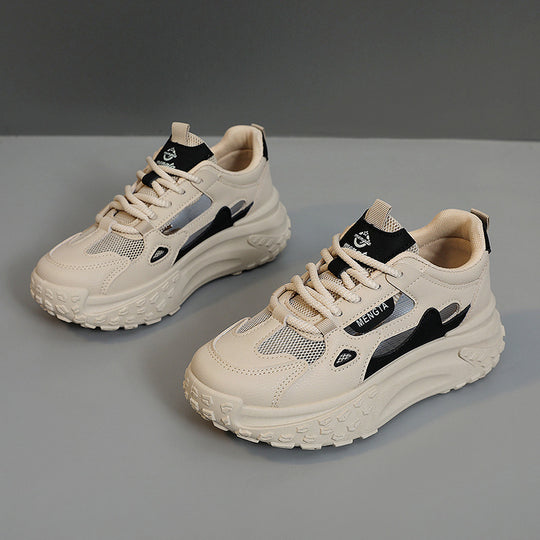 Damen sportliche Chunky Sneakers mit atmungsaktiven Netzeinsätzen und dämpfender Sohle EB