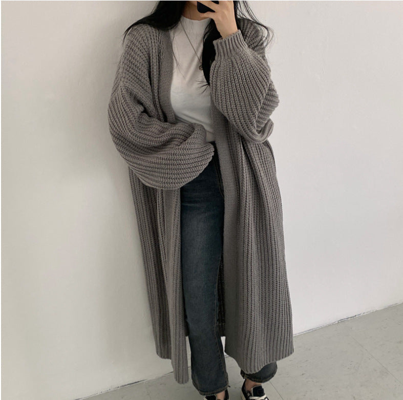 Damen Oversized Strickcardigan mit tiefen Raglanärmeln EB