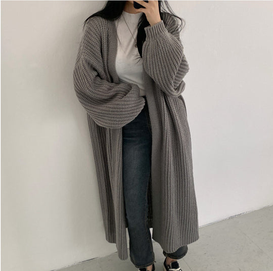 Damen Oversized Strickcardigan mit tiefen Raglanärmeln EB