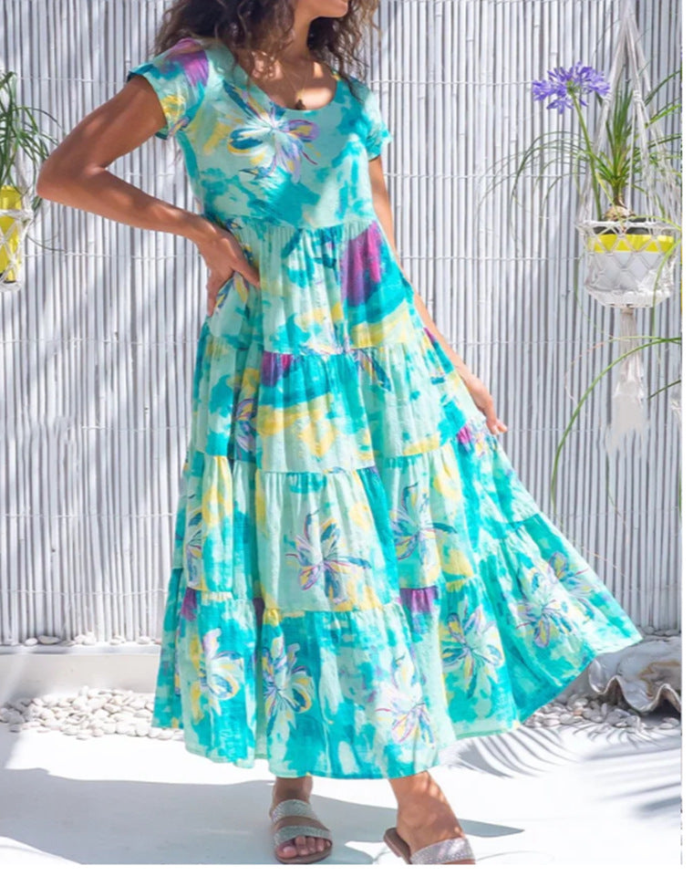 Damen Strandkleid aus leichtem, atmungsaktivem Baumwollmaterial von EB