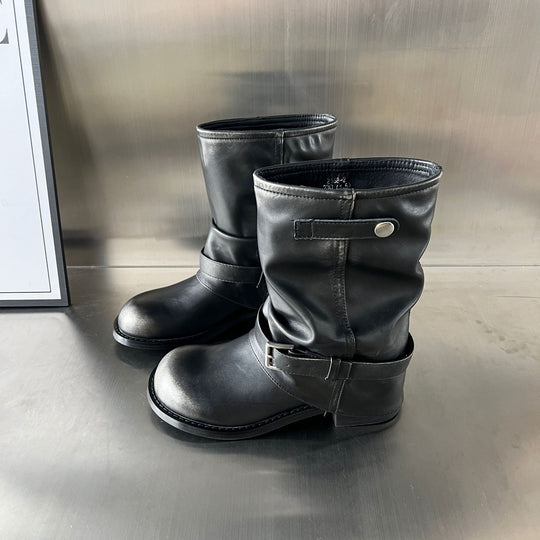 Damen Stiefel mit modischer Schließenverzierung und flexiblem Komfort EB
