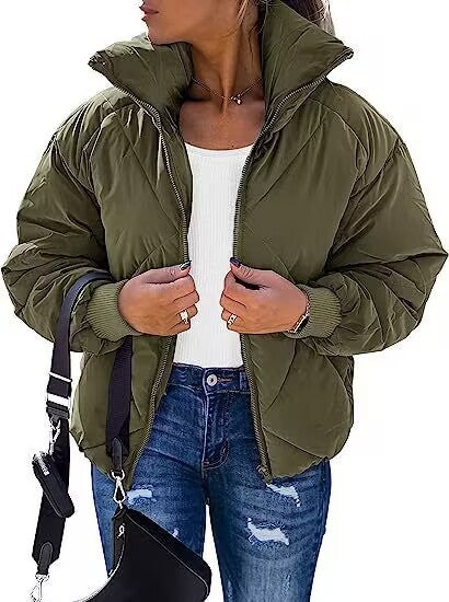 Damen Wärmeisolierte Steppjacke mit hohem Kragen und elastischen Bündchen EB
