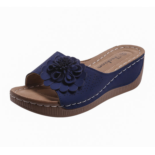 Damen modische Hausschuhe mit floralen Akzenten EB