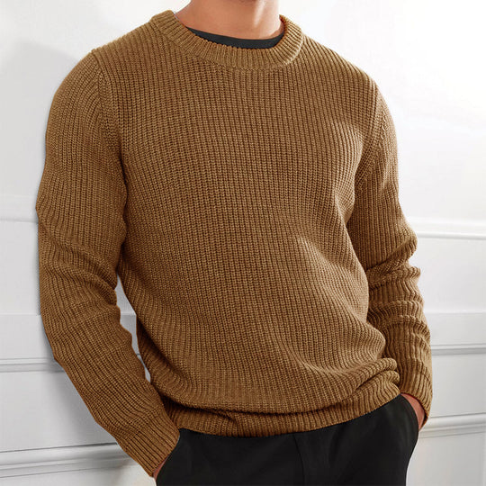 Herren Strickpullover mit strukturierter Oberfläche und Rundhalsausschnitt EB