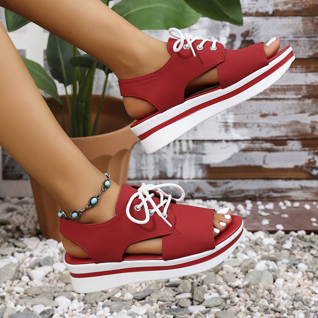 Damen Sportliche Sneaker-Sandalen mit offenem Zehenbereich und modischem Obermaterial EB