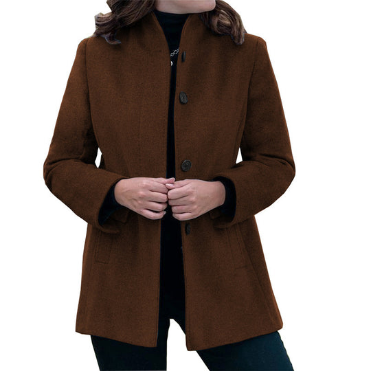 Damen Wollmantel mit schmalem Schnitt EB