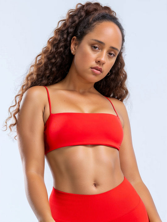 Damen Sportlicher Bikini-Oberteil mit schmalen Trägern EB