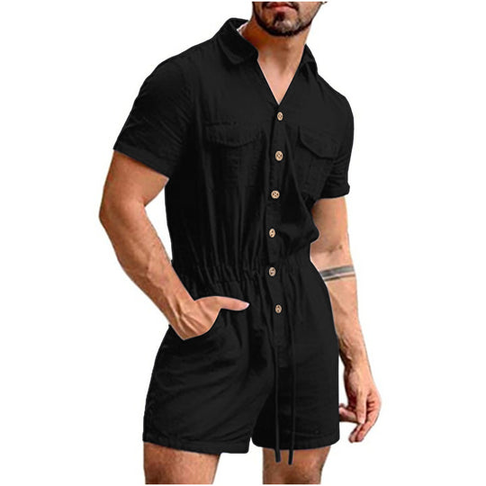 Herren Kurzoverall mit lebhaftem Blumenmuster R&B