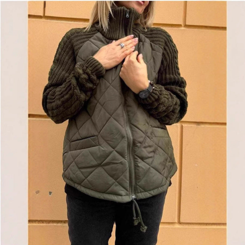 Damen Wärmende Steppjacke mit Strickärmeln EB