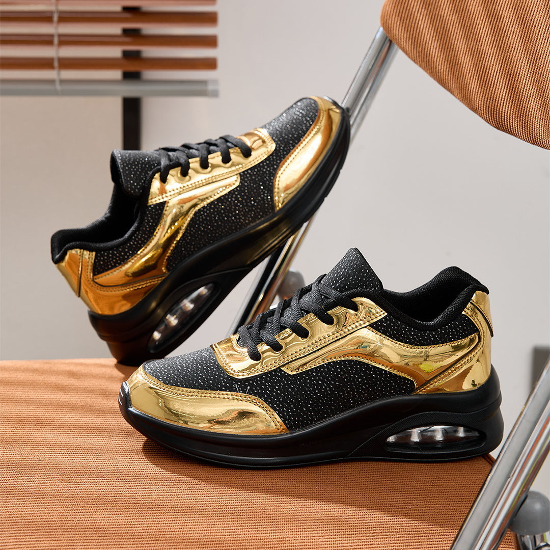 Damen Sportliche Sneakers mit schimmerndem Obermaterial und luftiger Dämpfung EB