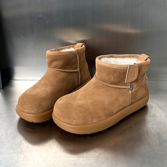 Damen kuschelige Winterstiefel aus weichem Wildleder mit warmem Innenfutter EB