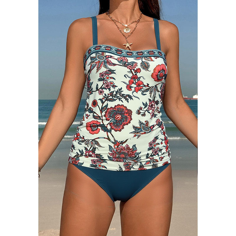 Damen Tankini-Set mit floralem Design und verstellbaren Trägern EB