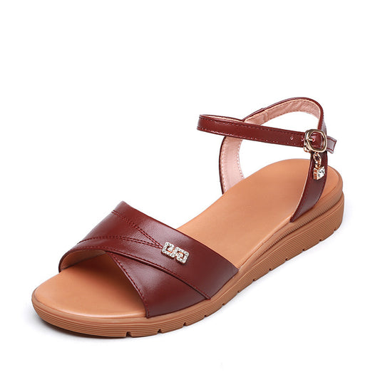 Damen Komfortable Sandalen mit verstellbarem Riemen und anatomischem Fußbett EB