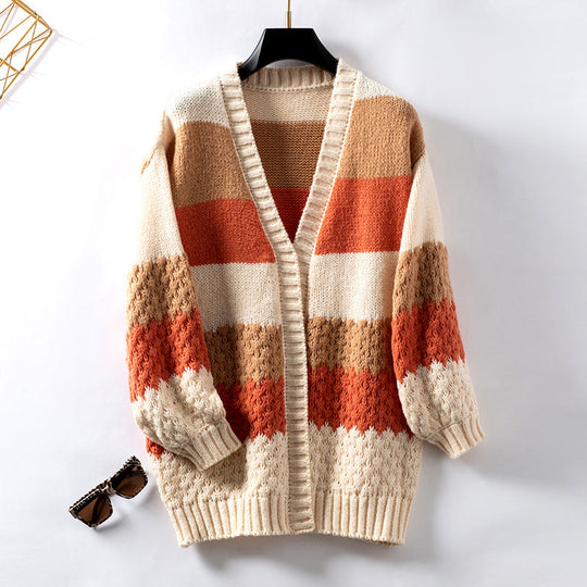 EB | Gestreifte Gemütliche Strickjacke