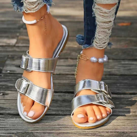 Damen Komfortable Sandalen mit verstellbaren Schnallen EB