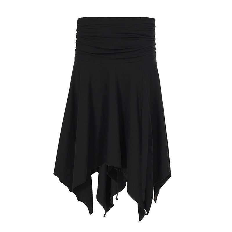 Damen asymmetrischer Wickelrock mit Raffung EB