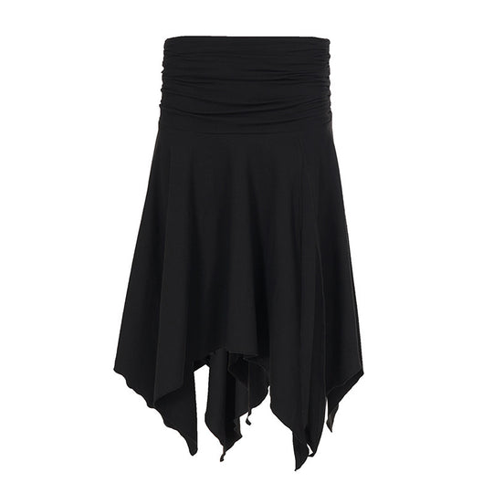 Damen asymmetrischer Wickelrock mit Raffung EB