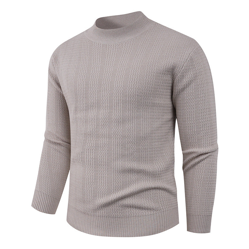Herren Strukturpullover mit hochgeschlossenem Kragen und modischem Design EB