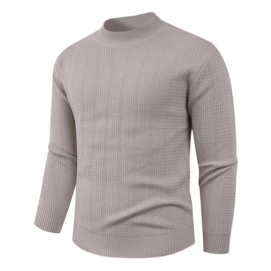 Herren Strukturpullover mit hochgeschlossenem Kragen und modischem Design EB