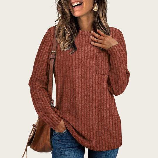 Damen lässiges Langarmshirt mit Streifen EB