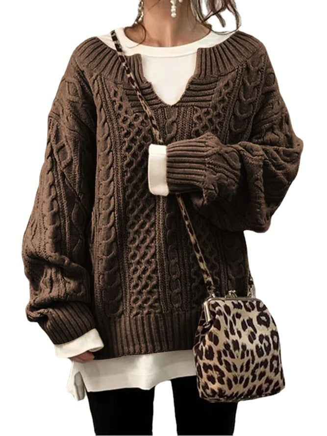 Damen Strickpullover mit strukturiertem Muster EB
