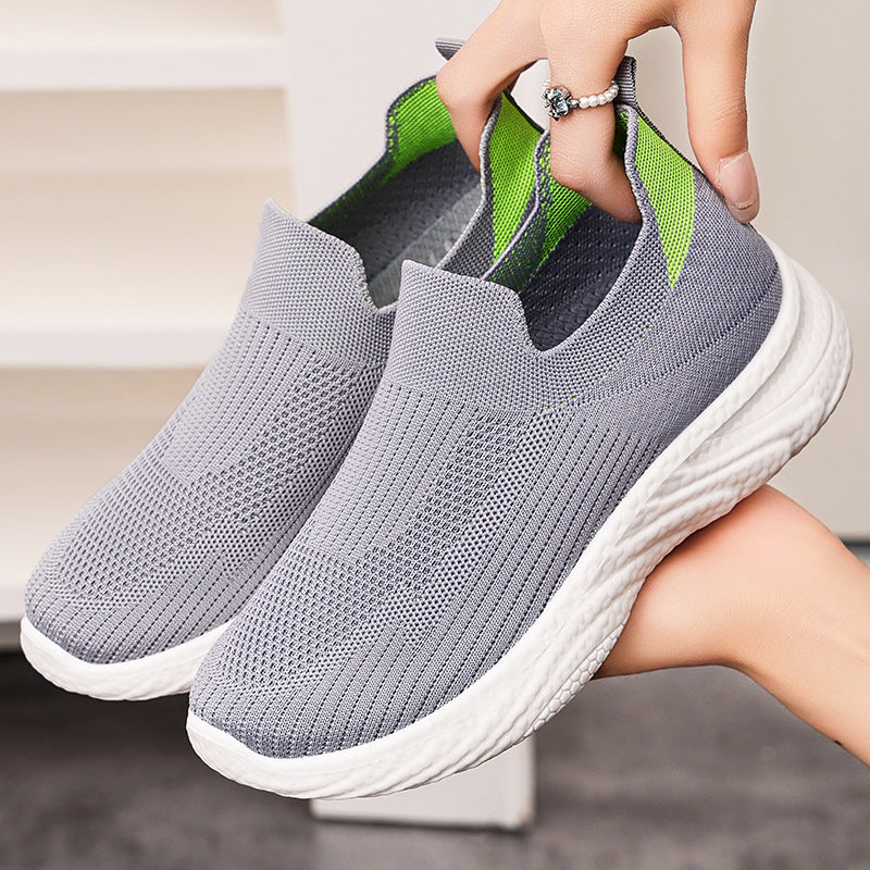 Damen Leichte und atmungsaktive Slip-On Sneakers mit flexibler Sohle EB