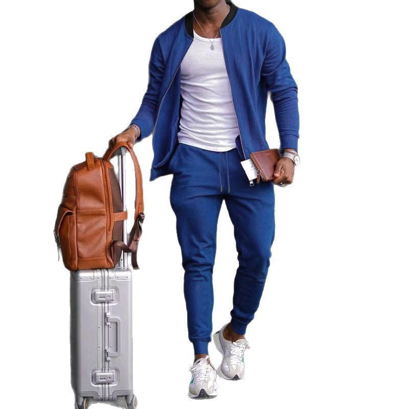 Herren nan sportives Freizeitset mit Bomberjacke und tapered Jogginghose aus Baumwollmix EB