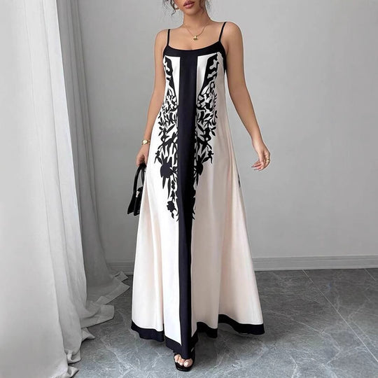 Damen Maxikleid mit floralem Design und seitlichen Schlitzen EB
