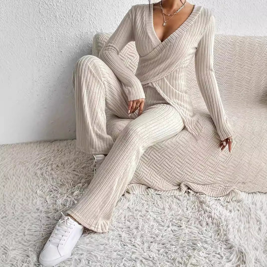 Damen zeitloses Strick-Loungeanzug EB