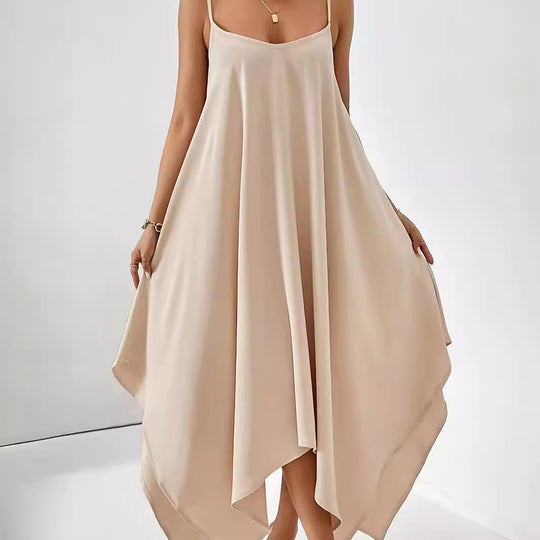 Damen Fließendes Maxikleid mit asymmetrischem Schnitt EB