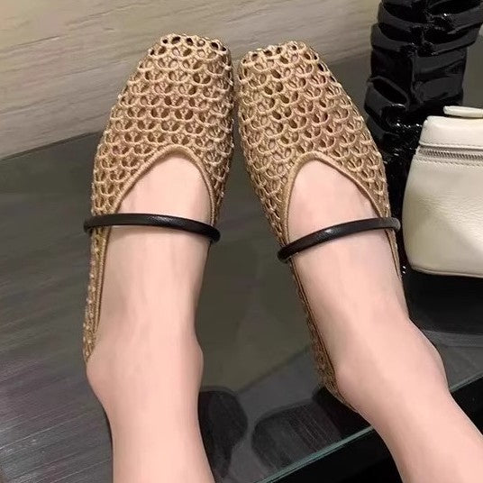 Damen Elegante und atmungsaktive Ballerinas mit modischem Netzdesign EB