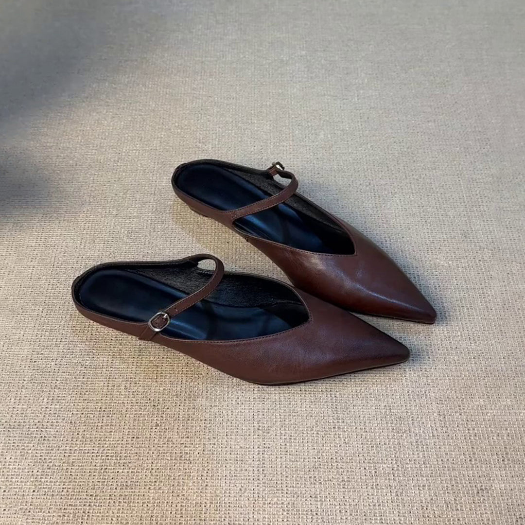 Damen Slingback Ballerinas mit eleganter Spitze und verstellbarem Riemen EB