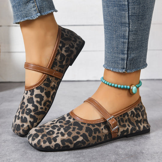 Damen  flache Mary-Jane Ballerinas mit verstellbarem Riemchen und gepolsterter Komfortinnensohle EB