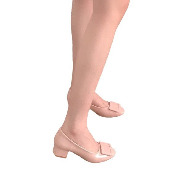 Damen elegante Blockabsatz-Schuhe mit modischer Schnalle EB