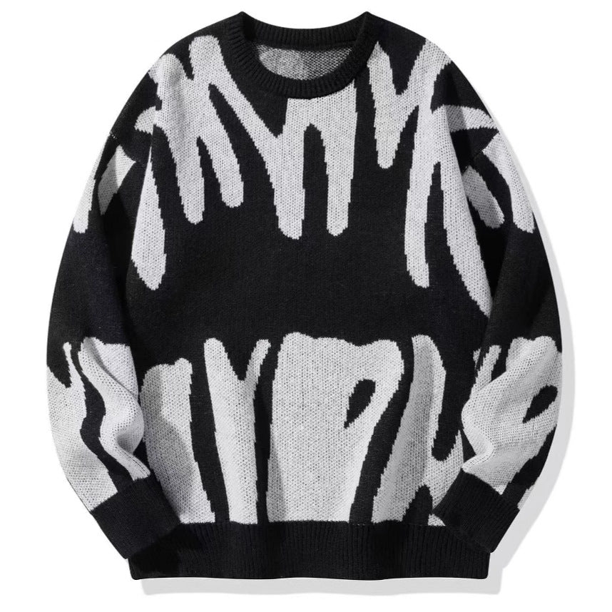 Damen Oversized Pullover mit aufregendem Muster EB
