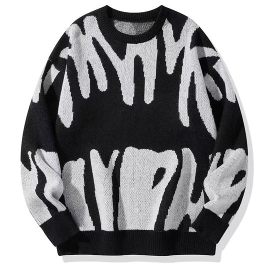 Damen Oversized Pullover mit aufregendem Muster EB