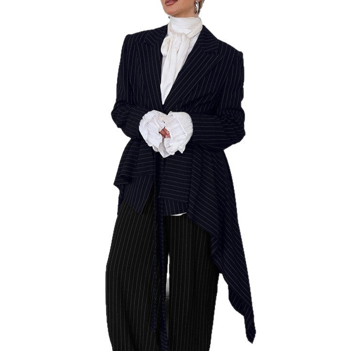 Damen Elegante taillierte Blazerjacke mit asymmetrischem Schnitt und Gürtel EB