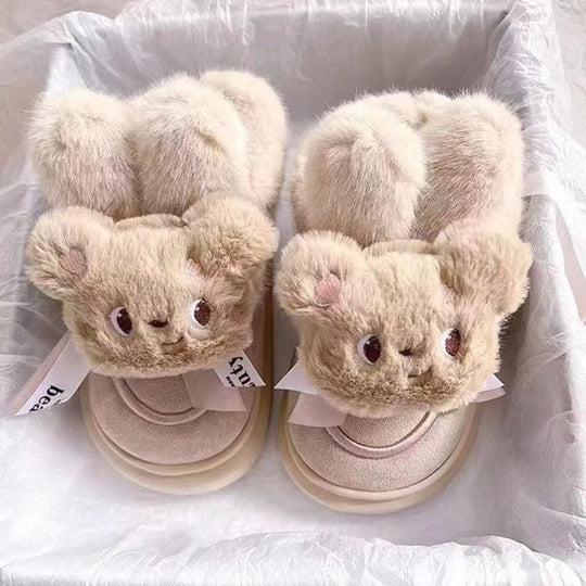 Damen Flauschige Hausschuhe mit niedlichem Tierdesign EB