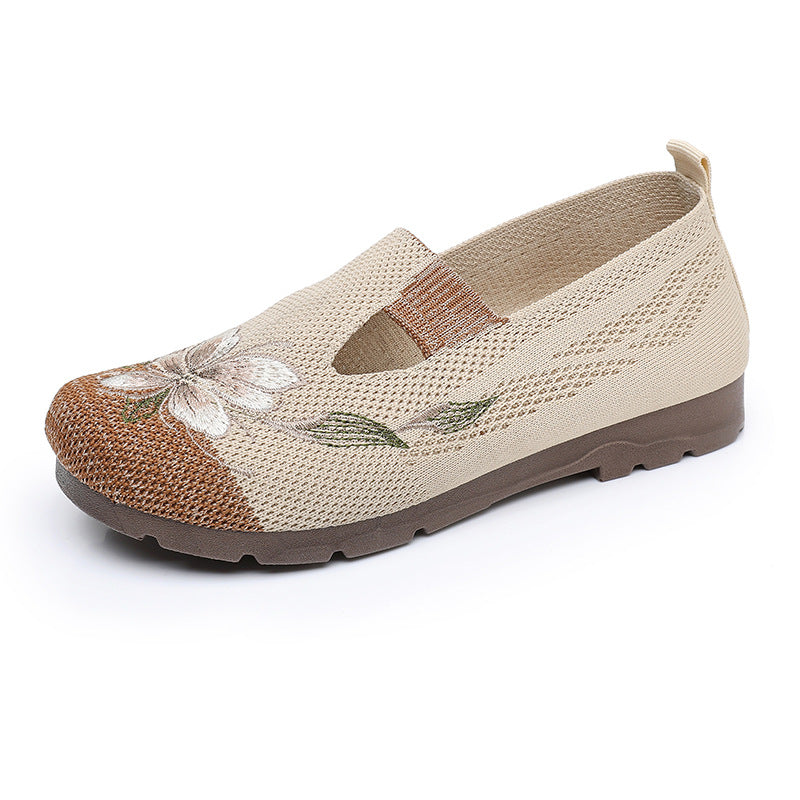 Damen Bequeme und stilvolle Slip-On Freizeitschuhe mit floralem Design EB