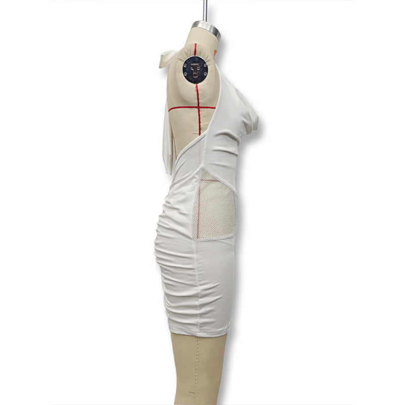 Damen Figurbetontes Minikleid mit elegantem Neckholder und raffinierter Drapierung EB
