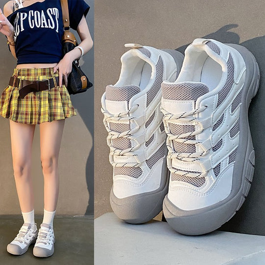Damen Sportliche Outdoor-Sneakers mit atmungsaktiver Mesh-Oberfläche und rutschfester Sohle EB