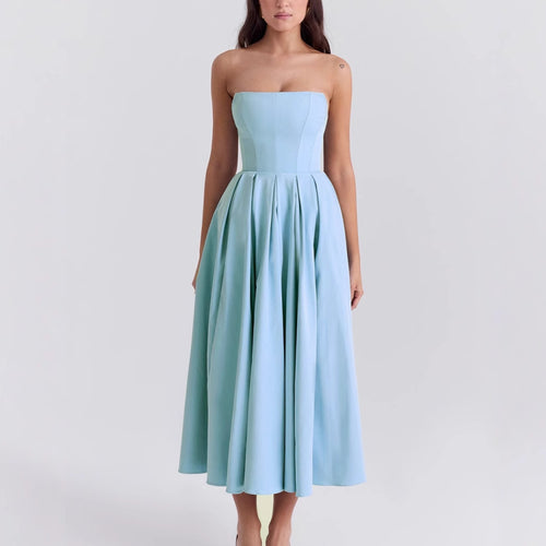 Damen Hochgeschlossenes Abendkleid mit ausgestelltem Rock EB