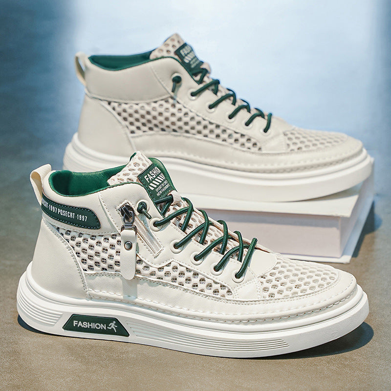 Damen Sportliche High-Top Sneakers mit atmungsaktivem Mesh-Design EB