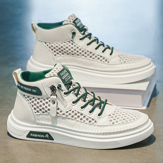 Damen Sportliche High-Top Sneakers mit atmungsaktivem Mesh-Design EB