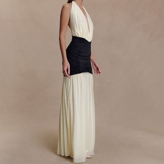 Damen Elegantes Maxi-Kleid mit raffiniertem Wickeloberteil EB