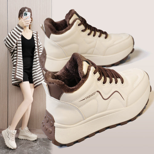 Damen hochgeschnittene Sneakers mit warmem Innenfutter und rutschfester Sohle EB