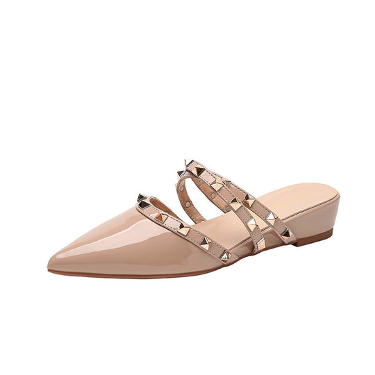 Damen elegante Slingback-Pantoletten mit modischen Nieten EB