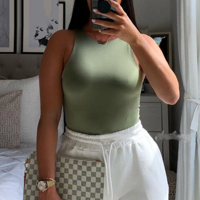 Damen Körpernahes Trägertop mit elegantem Rundhalsausschnitt und weichem Material EB