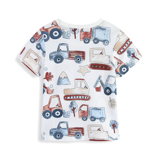 Kinder T-Shirt mit buntem Baustellenmotiv EB